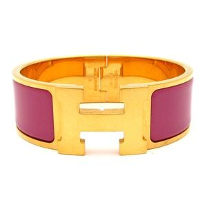 Hermès Clic Clac H Bangle Gold Purple Hardware Patent Leather
